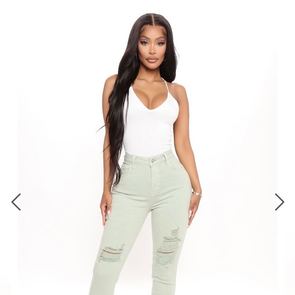 White Fashion Nova Bailey Anne Ribbed Bodysuit - Picture 2 of 3